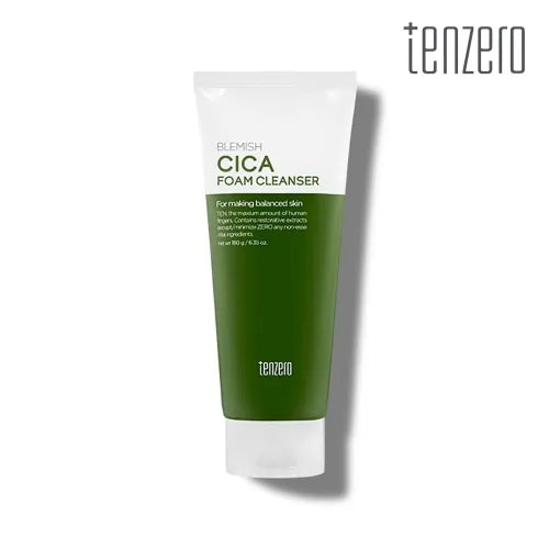 Tenzero Blemish Cica Foam Cleanser 180g - Centella Calming Face Wash