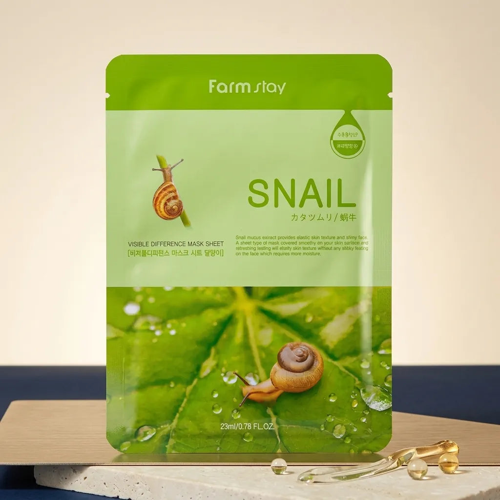 Farm Stay Visible Difference Snail Mucin Sheet Mask 23ml (10-Pack)