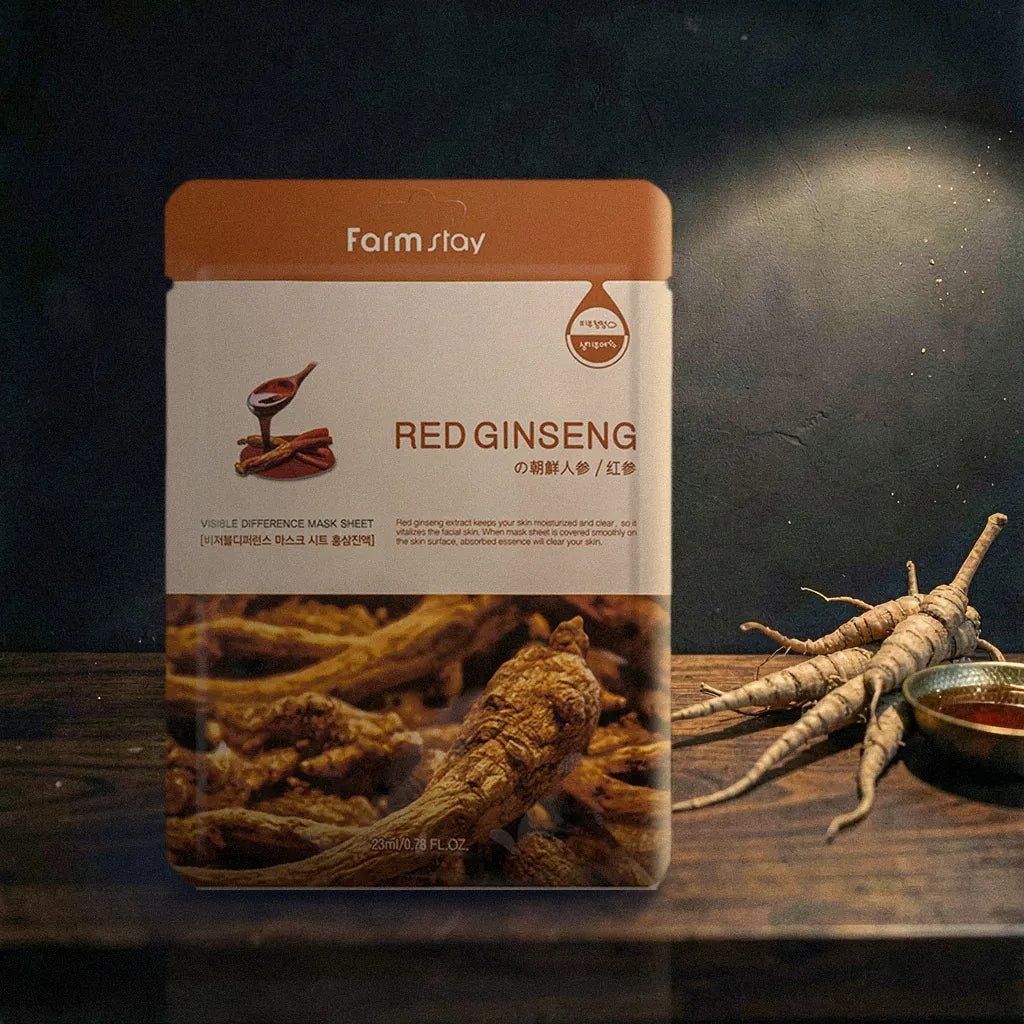 Farmstay Visible Difference Red Ginseng Sheet Mask 23ml (10pk)