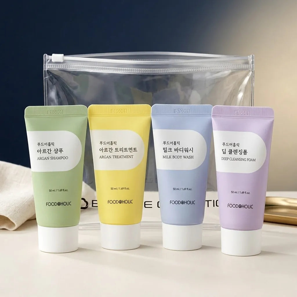 Foodaholic Travel Amenity 4pc Set 50ml x4 + Pouch