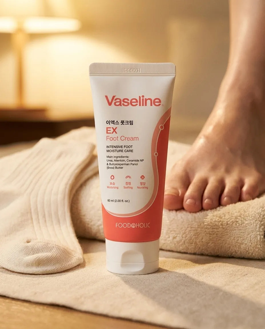 Lifestyle - Foodaholic Vaseline EX Foot Cream 60ml - Cracked Heel Repair Balm