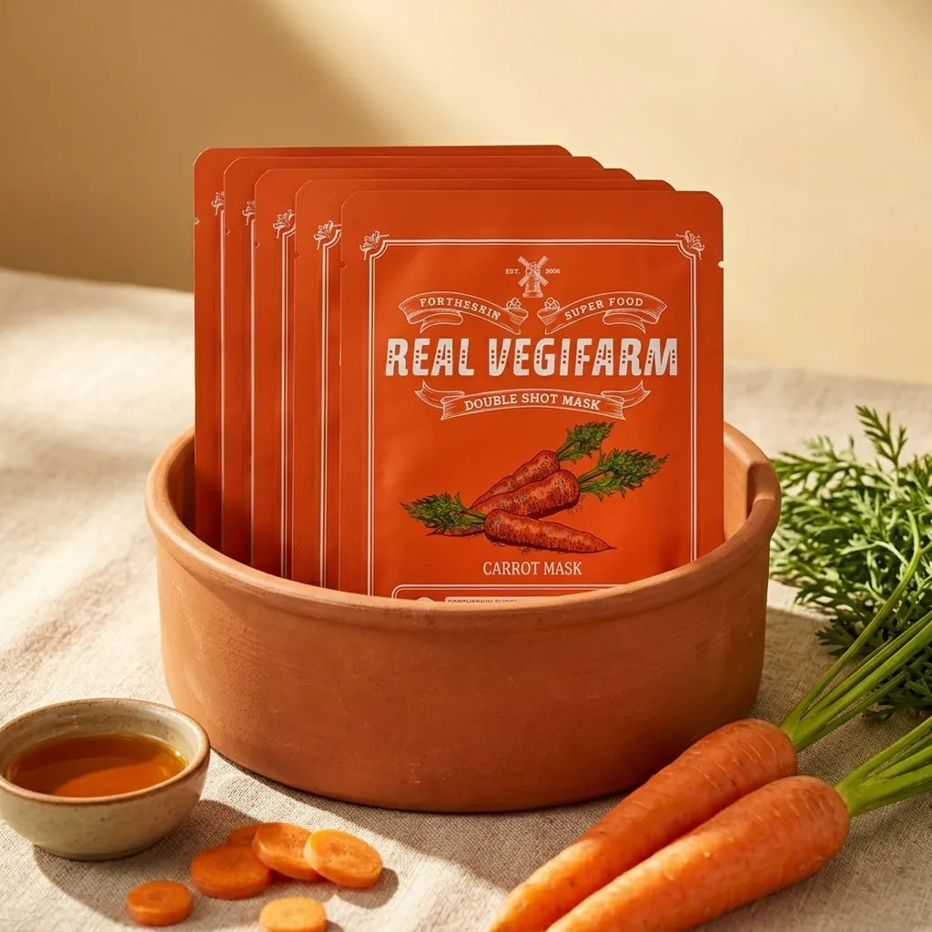Forderskin Superfood Vegetable Double Shot Mask - Carrot (10pk)