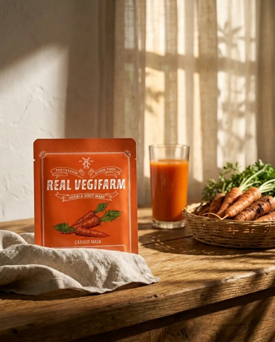 Lifestyle - Forderskin Superfood Vegetable Double Shot Mask - Carrot (10pk)