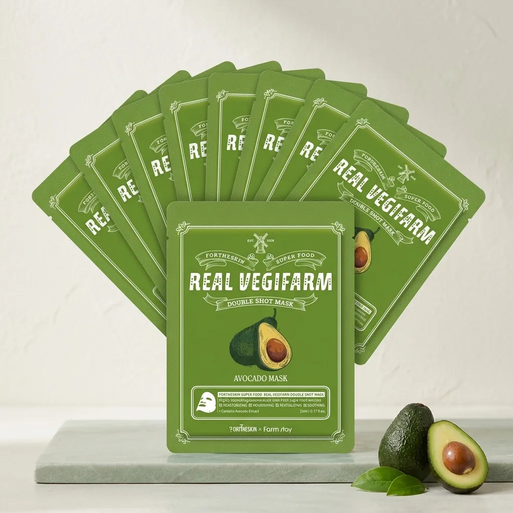 FORTHESKIN Real Vegifarm Avocado Double Shot Ampoule Mask 10pk