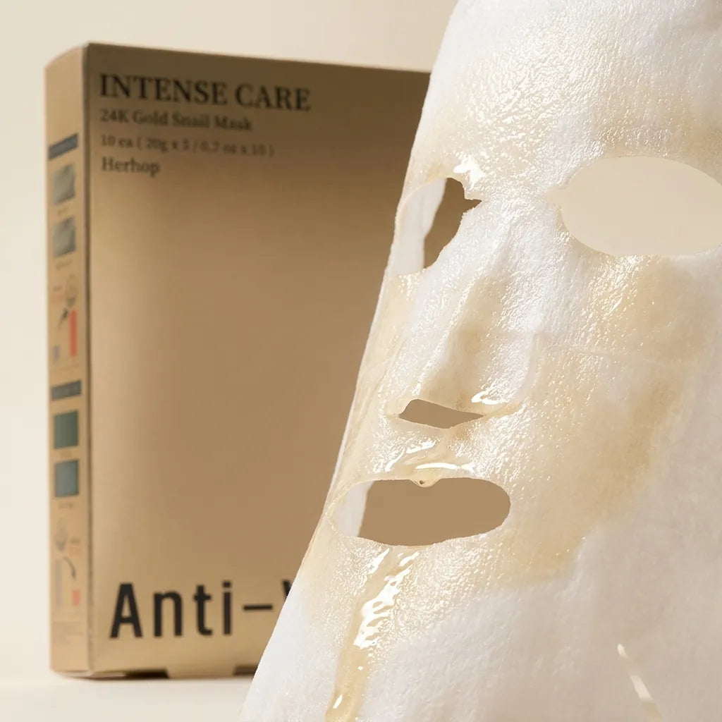 Detail - Herhop 24K Gold Snail Sheet Mask - Intense Hydration (10 Pack)