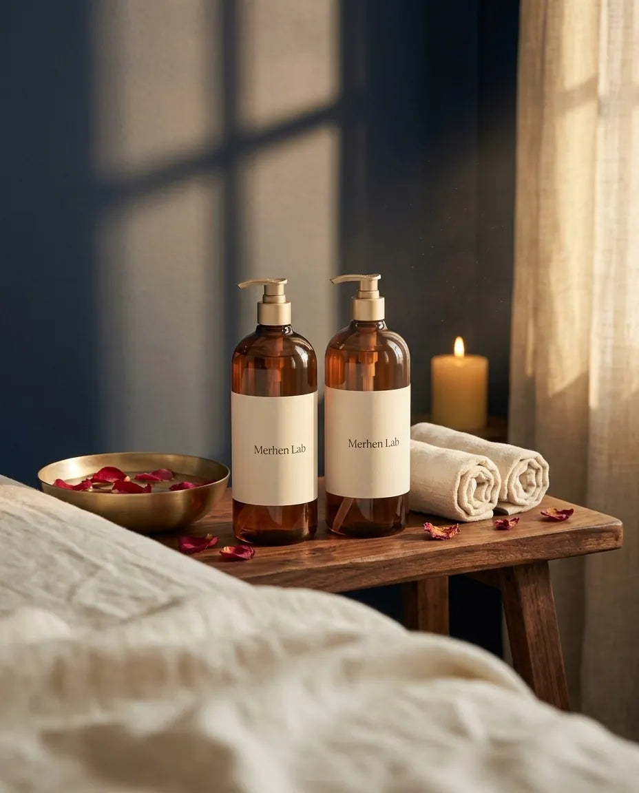 Lifestyle - Merhen Lab Aroma Rose Massage Oil 1000ml (Twin Pack)