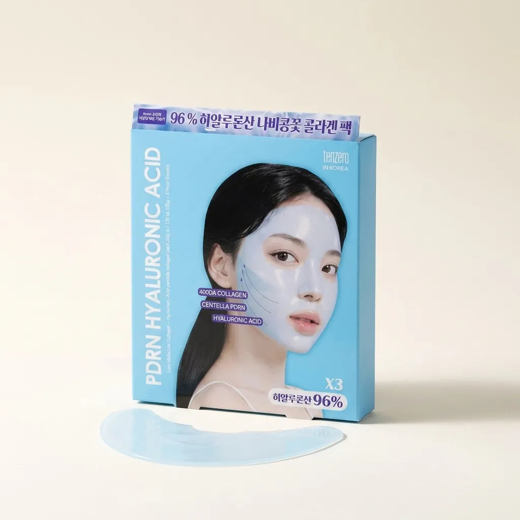 TEN ZERO PDRN Hyaluronic Acid Sheet Mask 3-Pack — Plumping Boost